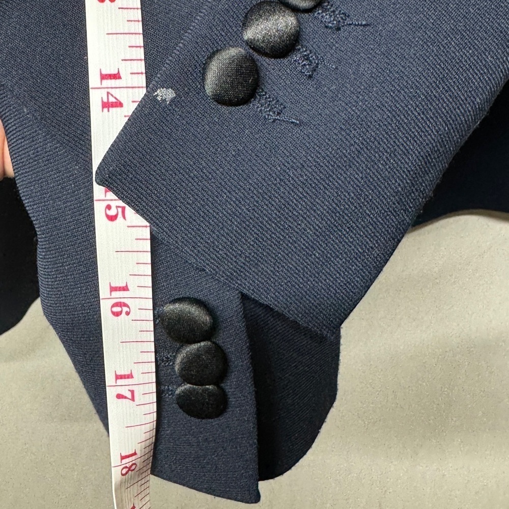 Maison Scotch Navy Blue Black Sequin Single Button Closure Tuxedo Blazer Size 1 - Picture 13 of 16